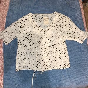 Women’s Black & White Polk a Dot Blouse